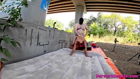 We were outside and he is fiddling with my mouth and pussy