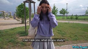 Hung Italian Slut Pulls Her THONG Aside for My Massive COCK Public Agent