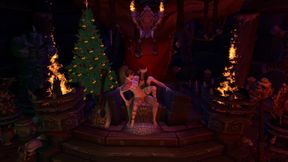 Sexy Christmas Elf Girl Riding on Top Santa's Dick