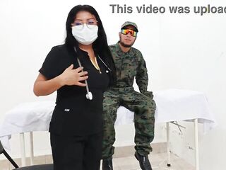 Amoral actions of a Lalin girl doctor in a military hospital! This babe shamelessly screws in the midst of a medical appointment. This babe's a medical slut.