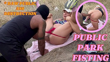 NO CONDOM PUBLIC FUCK + DEEP FISTING IN THE FOREST