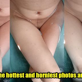 bathing horny I masturbate - cum in the water