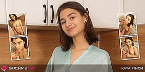 Sexy Petite Brunette Kaya Finch Railed Hard In The Kitchen - SuckMeVR