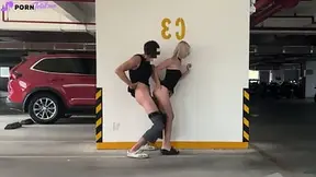 Blonde chick gets pounded in public