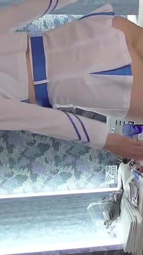 Mayu No57 Shaved, Deepthroat, Lace Queen Cosplay, Restraint Tape, Squirting,, Cum Drinking Pr