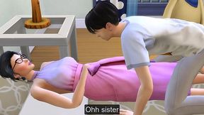 Sneaky Asian Brother Joins Moaning Sister in Bed