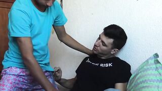 LatinoJuice.com - Handsome Ayun intensely slams his friend Mauris butthole until he c