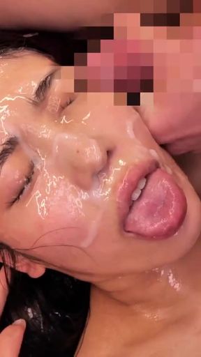 Barefaced masochistic woman! Humiliating sex with massive amounts of semen splattered all over her   Clip 3