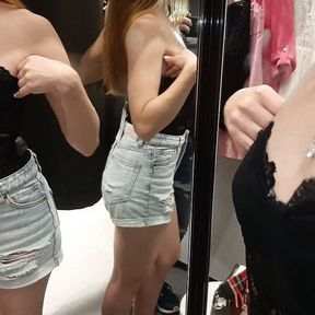 Depraved friend asked me to go with her to the fitting room