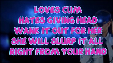 The Female Security Guard at the club loves eating cum but you must wank it out for her