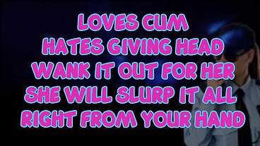 The Female Security Guard at the club loves eating cum but you must wank it out for her