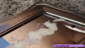 Pornstar Eva Cassini shows you t girl cock and balls