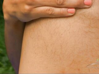 Elise Cunningham Black Hirsute Cunt Butt Pits Legs Teats Outdoor Close-Up Tease