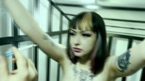 Scorching my INITIAL on the SLAVE GIRL skin - Lezdom