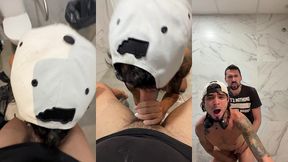 wrecked in the mall bathroom by a massive cock