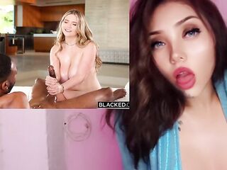 Golden-haired with big natural melons experiences a BBC