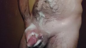 Washing in the shower and jerking off