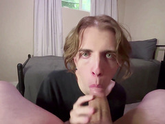 My step sisters gay friend DEEPTHROATS ME shows me HIS