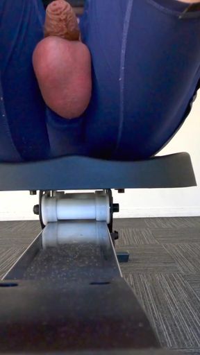 Epic moment from &quot;Straight guy rides the rower in the hotel gym with his cock out&quot;