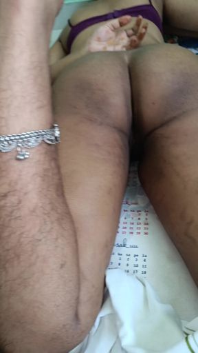Key moment from &quot;Married aunty showing her cute pussy in bed with her colleague&quot;