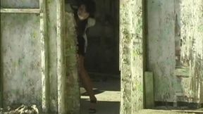 Upper body bund escape attempt in heels and mini skirt