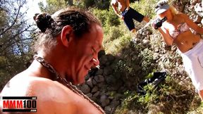 Teen Tania gets gang banged hard in the woods