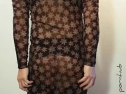 hot straight married bi guy shows his bubble ass and titts in new crossdress sissy dress