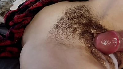 Big penis stepson risky fucking hairy pussy and creampie inside closeup