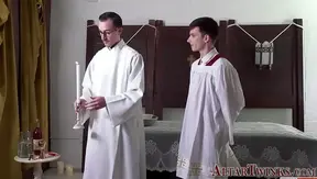 Altar Boys First Forbidden Pleasure: Young Stud Sucks Priests Thick Cock – 18+