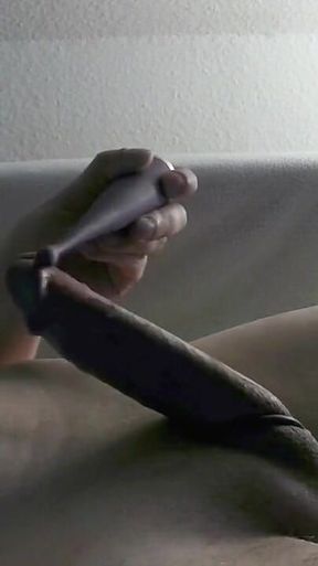 Vibrator Edging with a Lot of Precum