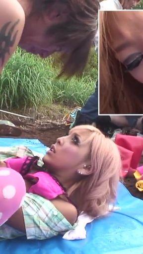 Captivating moment from &quot;JAPANESE HOT GIRLS ENJOY A HARD FUCK IN THE DIRT CREAMPIE&quot;