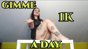 GIMME ME 1 K A DAY