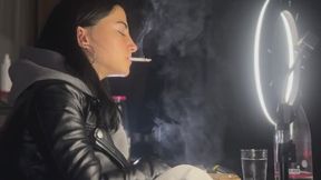 SMOKING HANDY LEATHER JACKET NOSE EXHALES