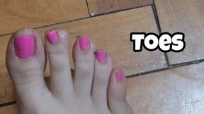 Painting Toenails Close Up - Chubby Toes Pedicure Tease