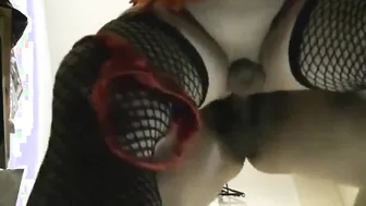 Chubby Asian crossdresser fucked bareback from behind in amateur anal scene