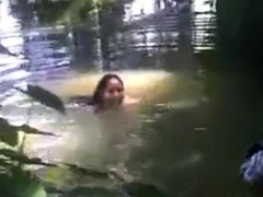 bangla girl rina bathing in pond