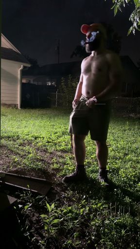 Backyard Cigar, Cum and Piss