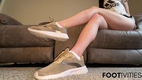 Sneaker Girl Shoe Tease Sock Strip Feet POV