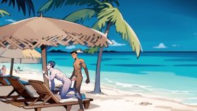 Interracial gay couple at the beach Anal Sex Hentai Cartoon Animation