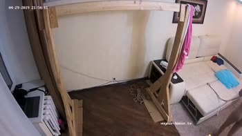 Blonde Milf Bound and Fucked on Bondage Torture Machine in Real Cam
