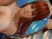 DOAX霞等身大おっぱいマウスパッドにキス&パイズリ&顔射大量ぶっかけ