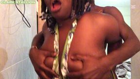 Real couple's African beauty gets disrespected in kitchen fuck