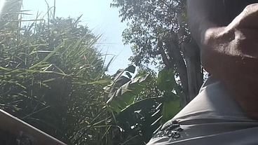 Freeballing on public and show public cock