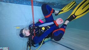 Underwater Bondage in Scuba: Tied Tight & Dragged Through Water - MOV