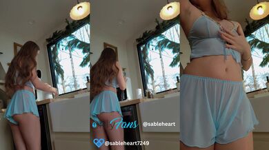 Yummy girl slips naughty lingerie coffee nips flash big booty get smacked