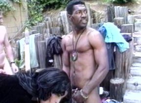 Big titted ebony MILF gets banged outdoors