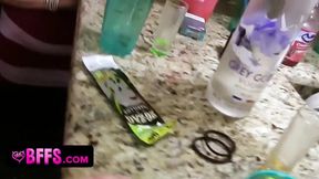 Bachelorette party with hot, undressed ladies fucking and sucking