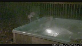 Natalia: Diapered in Hot Tub