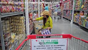 Risky Pussy N Butt Plug Flashing In Supermarket # Public No Panties