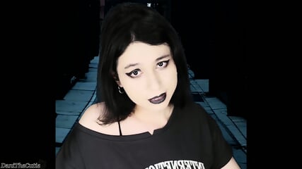 badass emo goth girl DaniTheCutie agrees to strip and g